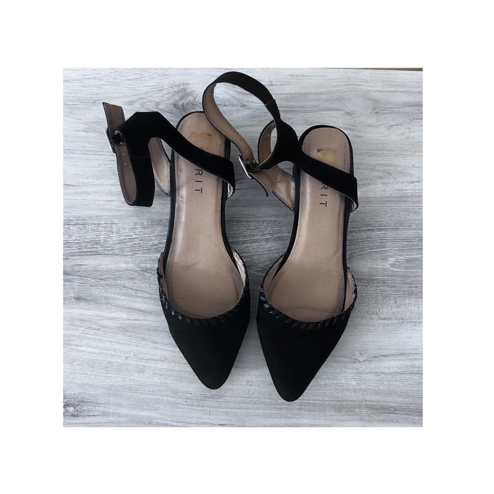 Esprit Saffron Pump Faux Suede 9.5M Black Good Office Siren Workwear